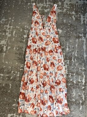 Dear Siouxsie Floral Maxi Dress in Peach Rose